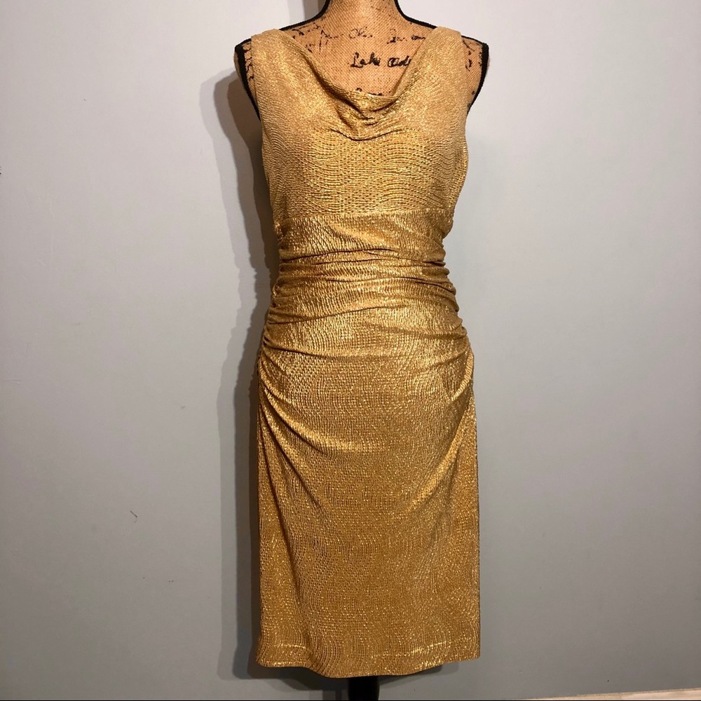 Lauren Ralph Lauren Metallic Gold Dress Size 6